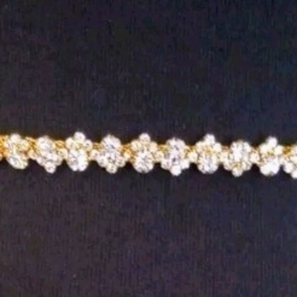 Gold Crystal Floral Waist Chain Belt - Sparkling Gold Tone View 2